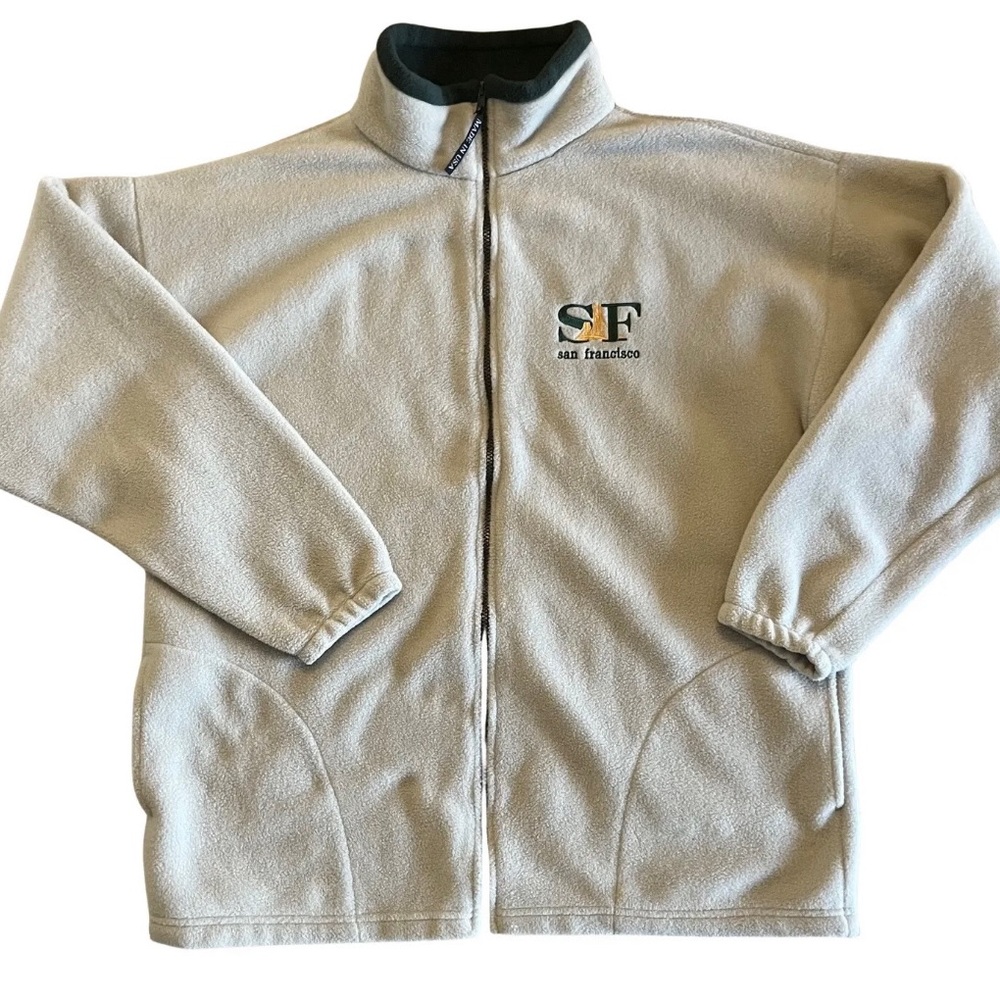 VTG San Francisco SF Uni Golden Gate Bridge Fleece Zip Up Sweater Men’s XL EUC